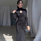 Robe spéciale slim fit dos exposé taille serrée sac de hanche